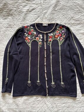 Hippie Wool Embroidered Cardigan
